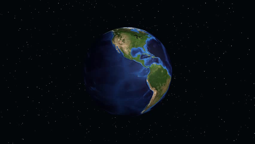 A 3D globe rotates and zooms into North America, highlighting Montgomery Alabama with information
