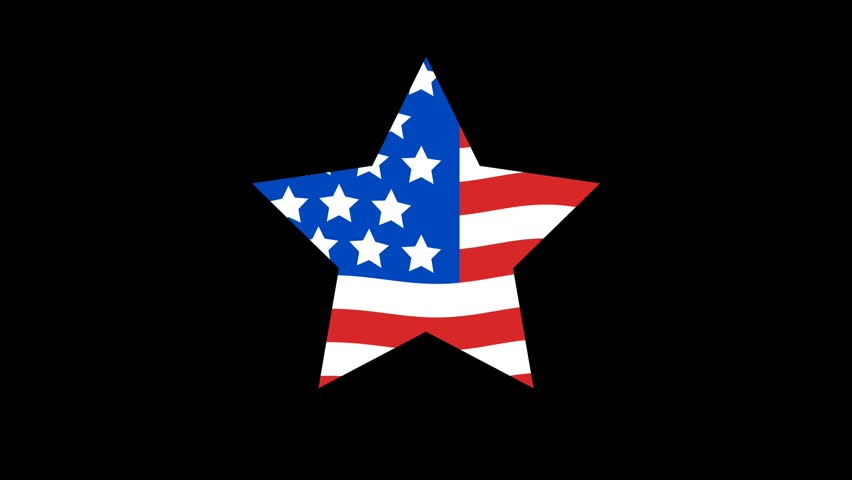 American Flag Star on Black Background, Happy Patriot Day