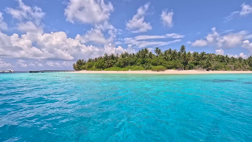 Tropical Island Maldives Clear Turquoise Water Remote Paradise