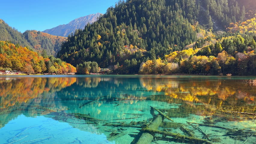 Jiuzhaigou national park in autumn, China.