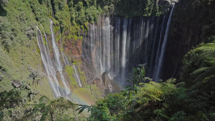 Waterfall from mountain in Java, Indonesia