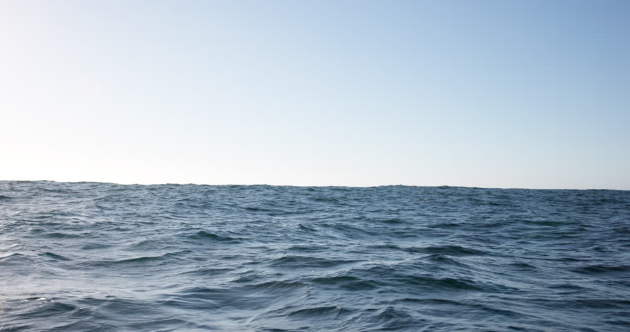 Sea, water and blue sky with horizon for vacation, travel or summer holiday with mockup space. Ocean, seascape and nature with waves for adventure, empty or tourism in environment and ripples