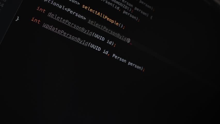 Screenshot of a programmer working on a program, a programmer creating a program on a computer, a hacker