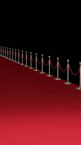 Animation of red carpet at fashion show, on black background. fashion design, fashion show and clothing concept digital animation.