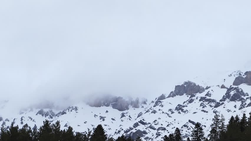 Snow-capped mountain peaks. A magnificent natural landscape.