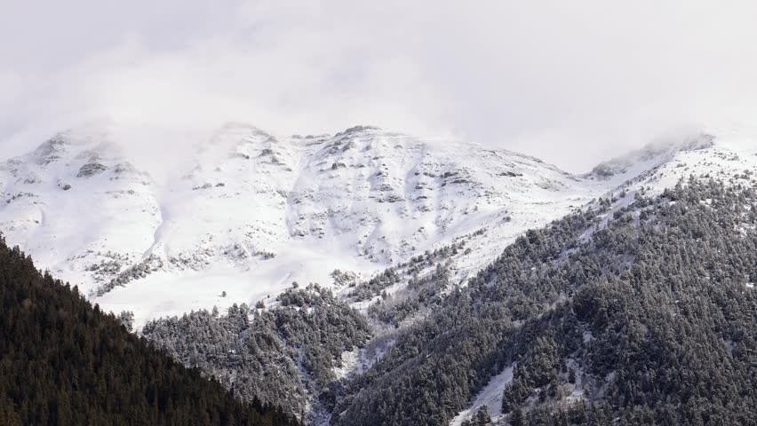 Snow-capped mountain peaks. A magnificent natural landscape.