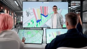 GIS Engineer Giving Digital Twin Maps Presentation To Improve Property Layouts. - Powered by Shutterstock - Get 15% off with code: PIKWIZARD15