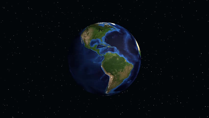 A rotating Earth zooms into North America, pinpointing Laramie, Wyoming with geographic data overlays