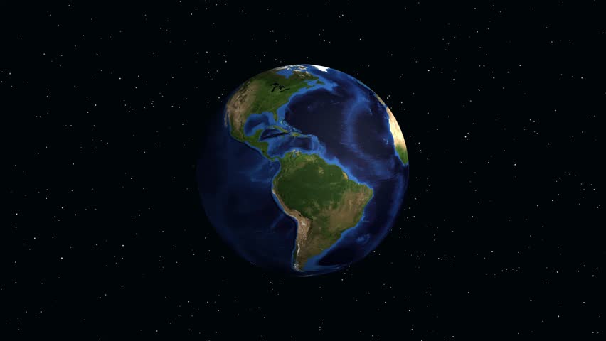 A rotating Earth globe zooms into Miskolc Hungary with a location pin and data