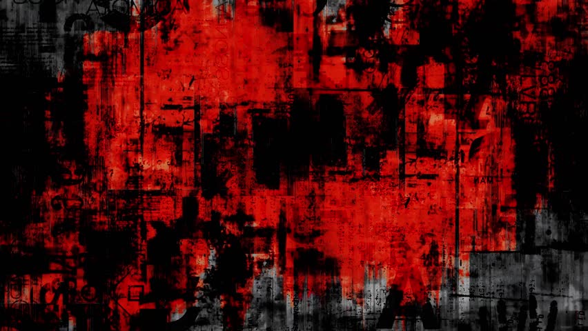 Motion video with a grunge texture distortion background with a dominant red color. 4K quality footage