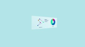 Financial data visualization showing an interactive 3D infographic with geometric nodes and a segmented donut chart against a soft blue minimalist backdrop - Powered by Shutterstock - Get 15% off with code: PIKWIZARD15
