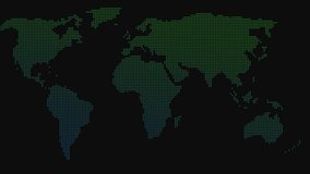Pixelated world map with red hotspots. Pixelated world map blue outline. Pixelated world map for cyber attack and global security themes. - Powered by Shutterstock - Get 15% off with code: PIKWIZARD15