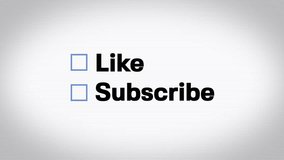 Animated like and subscribe graphic with check marks and cursor click, ideal for social media videos, streaming channels, and content creator calls to action. With optional green screen and luma matte versions. 15119 - Powered by Shutterstock - Get 15% off with code: PIKWIZARD15