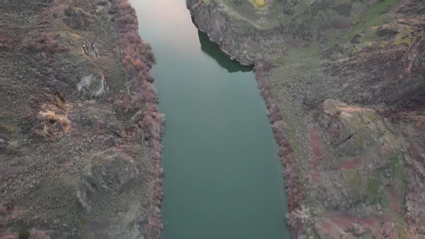 Sunset after storm over the Snake River in Twin Falls, Idaho. 