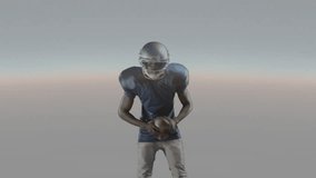 Male athlete reacting to charts fading in, shifting up, cocking arm, visualizing sports metrics. Football, quarterback, holographic, dataviz, overlay, futuristic, studio - Powered by Shutterstock - Get 15% off with code: PIKWIZARD15