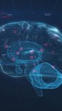 Animation of human brain and data processing over dark background. Global artificial intelligence, research, connections, computing and data processing concept digitally generated video. - Powered by Shutterstock - Get 15% off with code: PIKWIZARD15