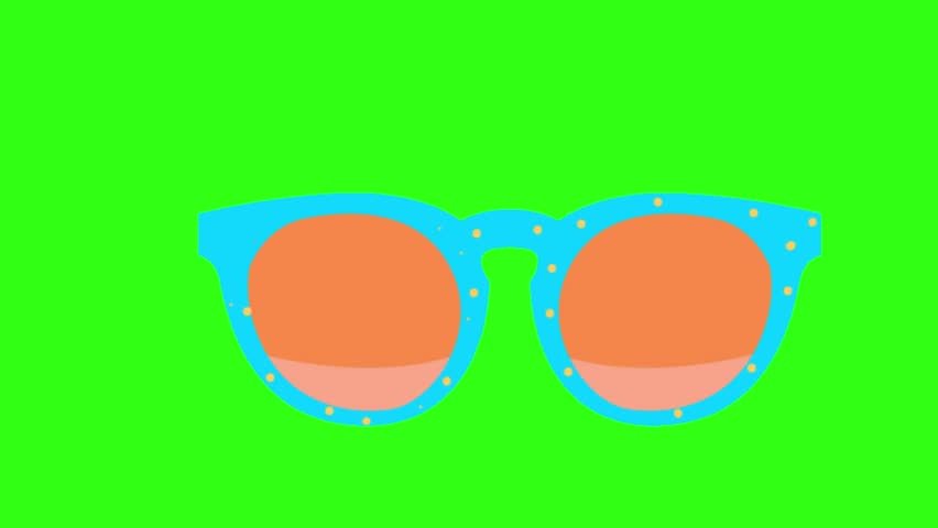 Seashell summer sunglasses frame animation