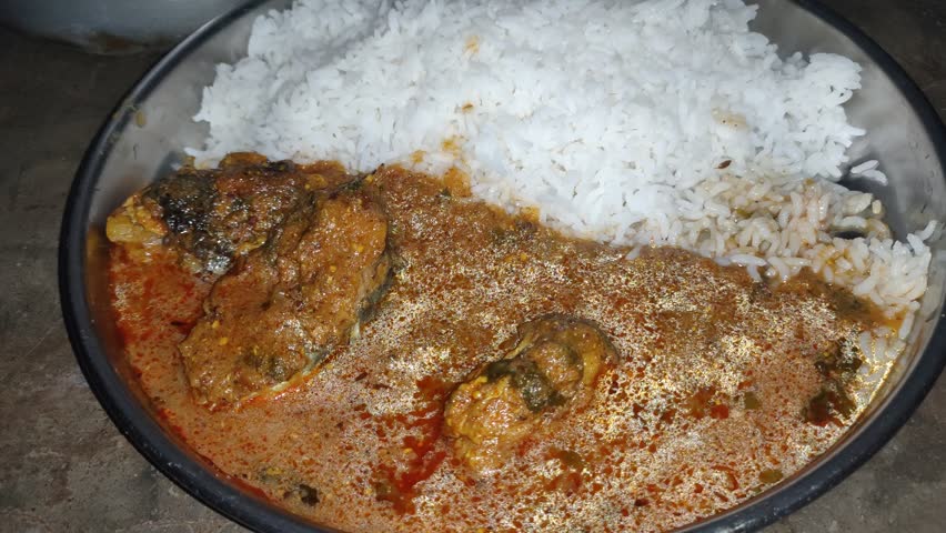 Fish and rice are famous food of India