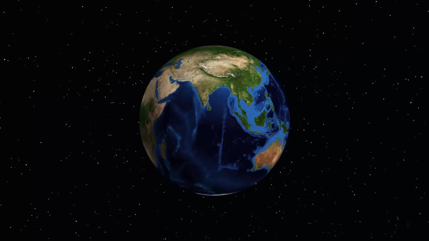 A digital animation zooms from space into a night map of Papua New Guinea cities
