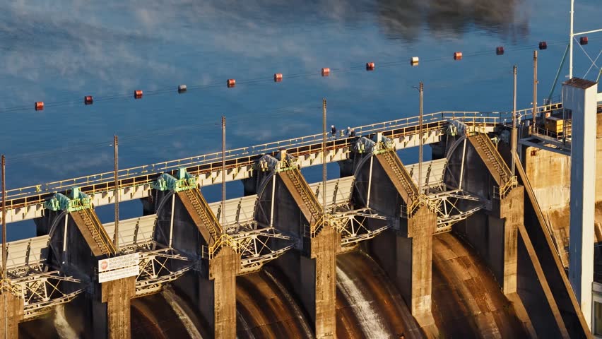 Aerial View Of Concrete Gravity Dam - Carpenter Dam In Hot Springs, Arkansas, United States.