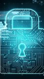 Animation of data processing over security padlock. Global cyber security, computing and data processing concept digitally generated video. - Powered by Shutterstock - Get 15% off with code: PIKWIZARD15
