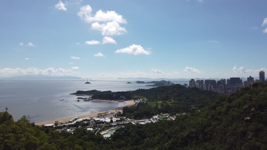 Beautiful Bird’s Eye View of Zhuhai in Guangdong Province, China