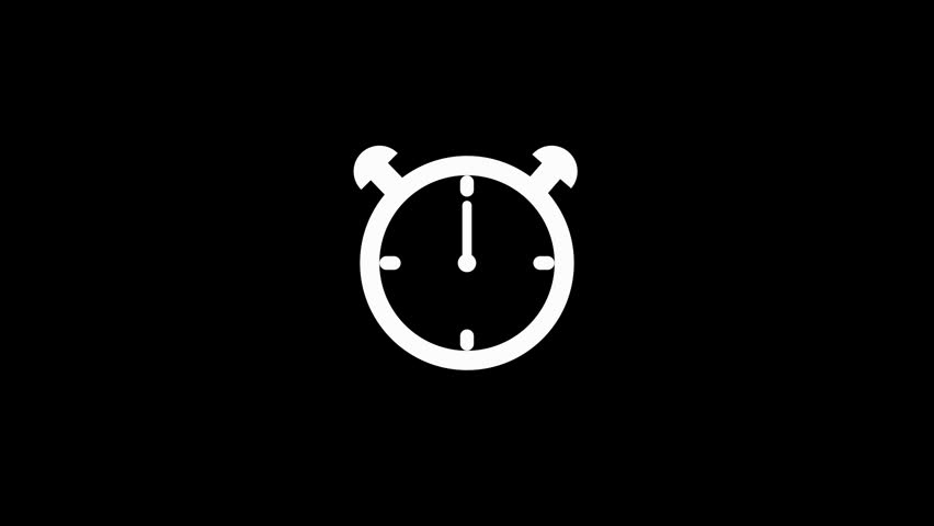 The alarm clock icon glowing color time display saber animation on a black background. saber clock time rad