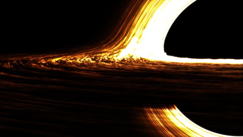 Close-Up of Black Hole Formation VFX On Black Background