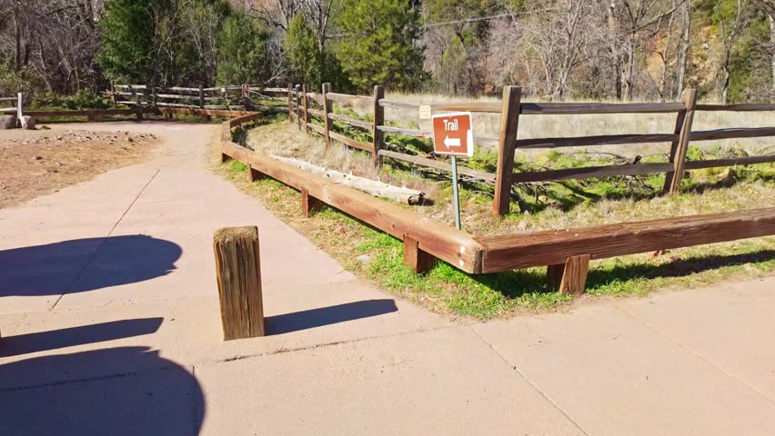 Scenic colorful sandstone cliffs in Oak Creek Canyon, located between Flagstaff and Sedona, Arizona