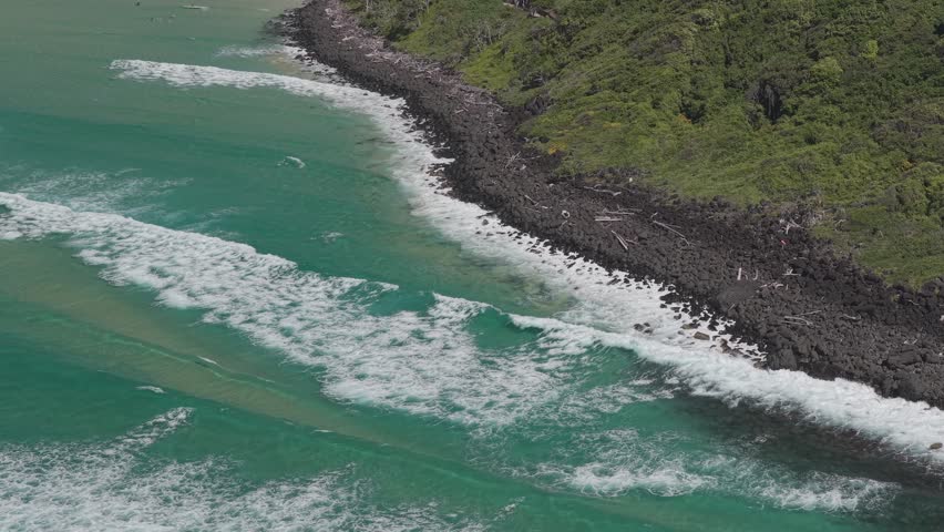 Rocky Shores Of Burleigh Hill In The City Of Gold Coast In South East Queensland, Australia. Aerial Shot