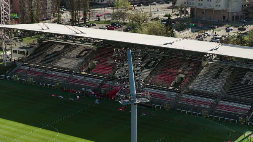 Outdoor Polonia Warsaw Stadium In Warsaw, Poland. Aerial Shot