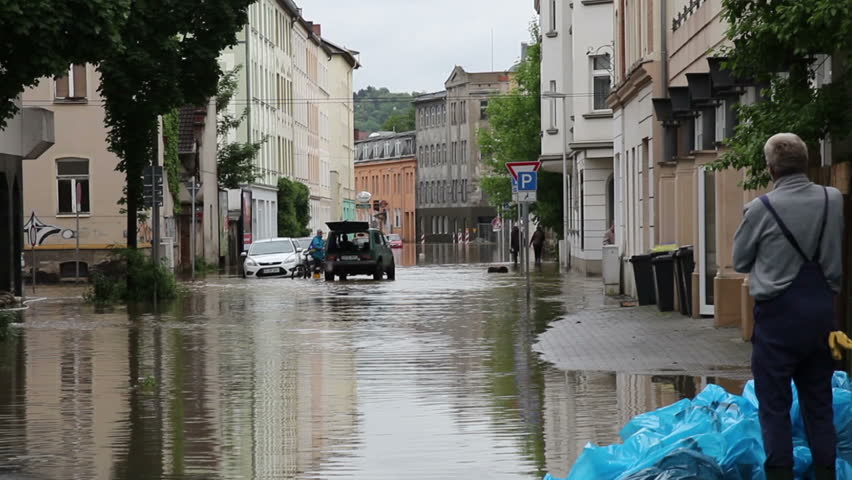 GERA - JUNE 3: The massive flooding on June 3, 2013 in Gera, Germany. natural
