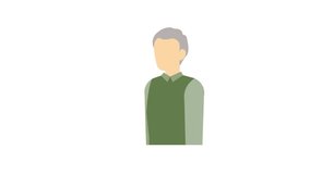 Flat illustration animation: senior man using a smartphone - Powered by Shutterstock - Get 15% off with code: PIKWIZARD15