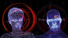 A high-tech futuristic couple interacts with a cybernetic data map displayed as a hologram. This professional 3D animation features cutting-edge visuals, digital interfaces, and immersive sci-fi design. It represents themes of artificial intelligence, big data, and virtual connectivity. Ideal for use in tech рекламе, presentations, futuristic storytelling, and innovative digital media content. - Powered by Shutterstock - Get 15% off with code: PIKWIZARD15