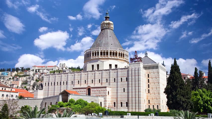 Basilica of the Annunciation, Nazareth, IsraelNAZARETH, ISRAEL  The Basilica of the Annunciation is a modern Christian church, which was erected on the site where the Annunciation of the Most Holy Theotokos took place.Stone Roof of the Church of the Annunciation, Nazareth, Israel 
