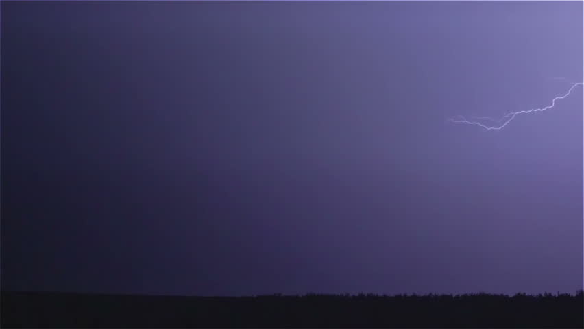 Various lightning bolts strike forest night landscape, sound included Royalty-Free Stock Footage #4054792