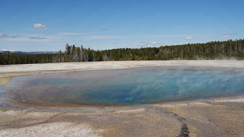 The Upper Geyser Basin in Yellowstone National Park, United States.