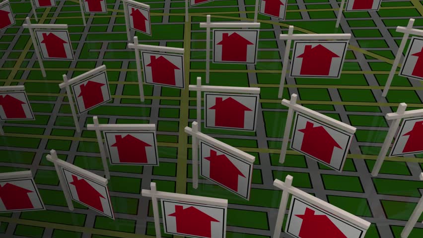 California CA Real Estate Market Homes Houses For Sale Signs Map Move Relocate 3d Animation