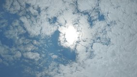 Cinematic timelapse of fluffy cumulus clouds drifting peacefully in a clear blue sky. The bright afternoon sun creates beautiful highlights and shadows on the cloud formations. - Powered by Shutterstock - Get 15% off with code: PIKWIZARD15