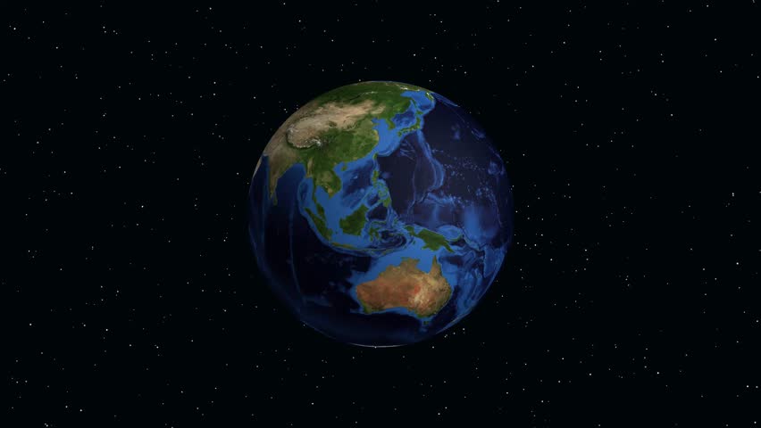 Rotating planet Earth zooms into North America, pinpointing Portland Oregon with detailed location data
