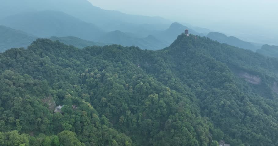 Aerial view of landscape in dujiangyan,Sichuan province,China	
