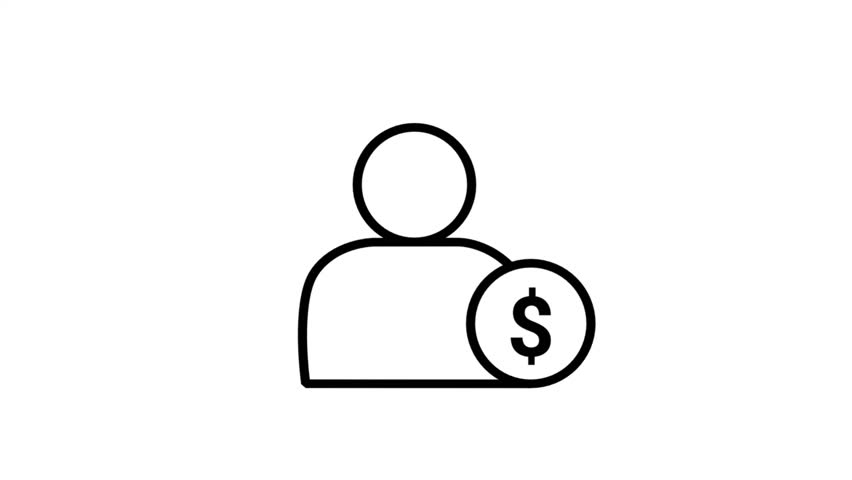 Paid User Profile Motion Icon. Animated icon of a person profile with a dollar symbol, representing a premium user, paid subscriber, or financial client account.