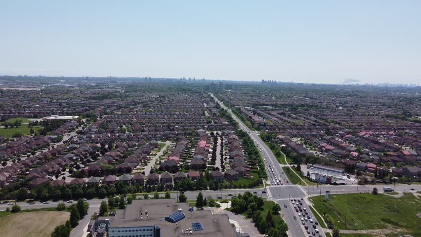 Aerial view of Armadale neighborhood in Markham Ontario