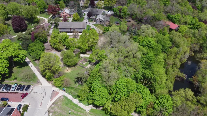 Aerial view of Riverdale Farm in Toronto