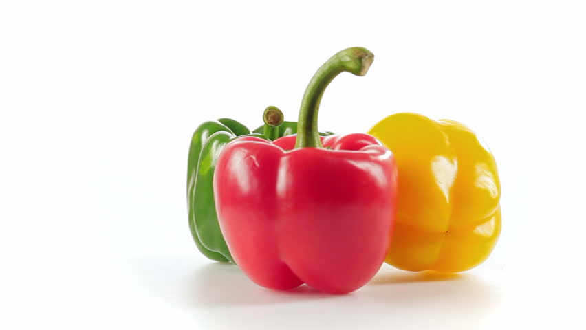 Green Yellow and red pepper