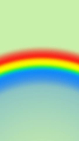 Animation of multiple clover leaves falling over rainbow on green background. st patrick