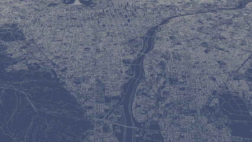 3D looped animation of city - Sapporo Japan
