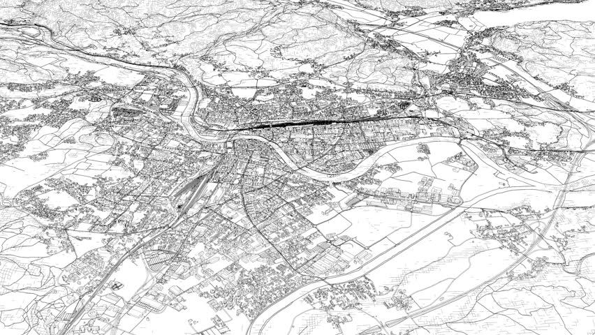 3D looped animation of city - Villach Austria