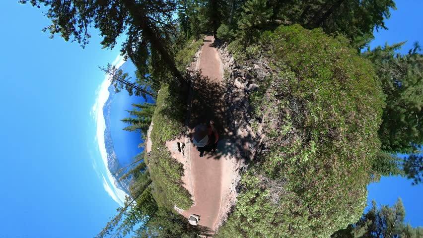 Crater Lake National Park Cleetwood Cove Trail Hiking Tiny Planet 05 Oregon USA