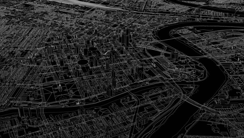 3D looped animation of city - Winnipeg Canada